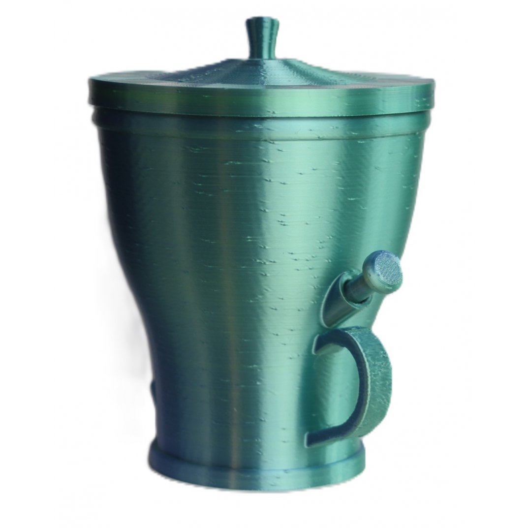 Bicolor BlauwGroen – suikerpot met vloeiende kleurovergang en retro vibe