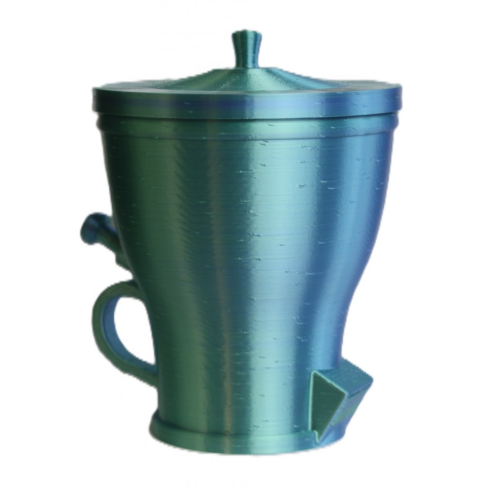Bicolor BlauwGroen – suikerpot met vloeiende kleurovergang en retro vibe