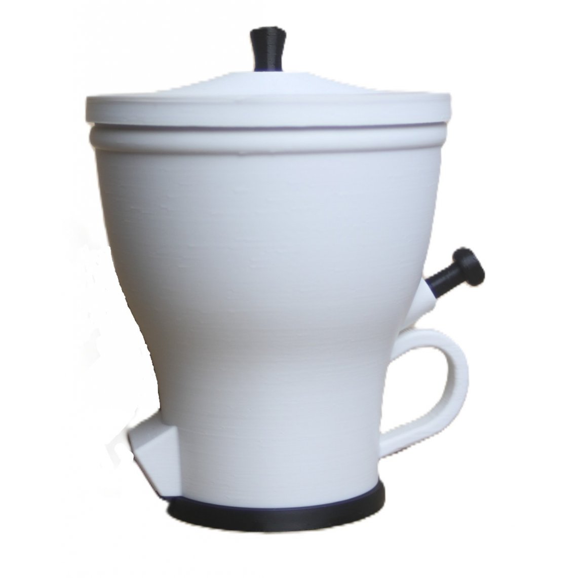 Suikerpot Olaf &ndash; wit met zwarte schuif suikerpot