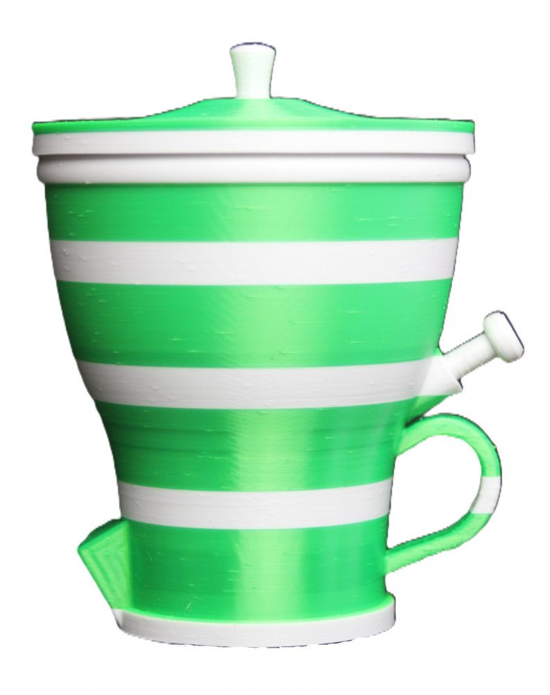 Groene Leguaan – stoere groen-witte suikerpot met retrogevoel