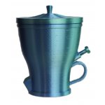Bicolor BlauwGroen – suikerpot met vloeiende kleurovergang en retro vibe