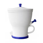 Delfts Blauwe Suikerpot &ndash; wit met blauwe schuif suikerpot