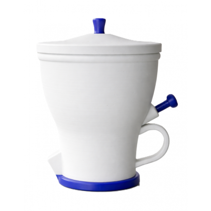 Delfts Blauwe Suikerpot &ndash; wit met blauwe schuif suikerpot